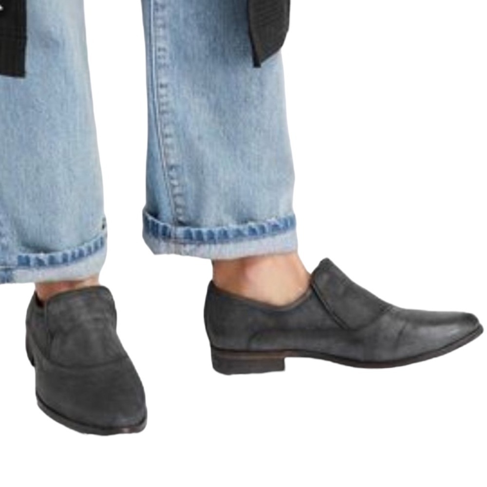 Free People Brady Gray Carbon Suede Loafers